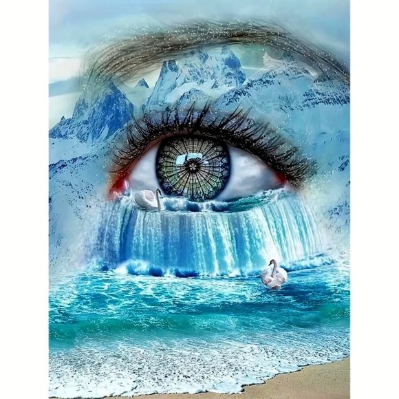 HOW BLUE IS HER EYE? DIAMOND PAINTING KIT NWT! - Picture 1 of 7